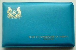 1977 SINGAPORE - OFFICIAL MINT SET (6) - YEAR of SNAKE - ORIG. BLUE WALLET - Picture 1 of 10