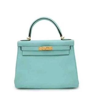 HERMES Kelly Retourne Size 28 Togo Leather Blue Atoll - Picture 1 of 16