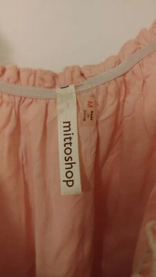 MITTOSHOP Womens Dust Pink   Lace Lined Short Sleeve Blouse Sz M p-t-p 18.5 L22 - Image 1 of 3