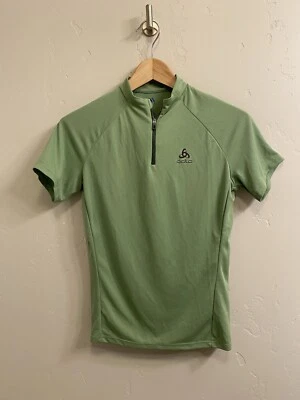 Camiseta esencial Odlo para mujer nueva con etiquetas talla XS verde 1/4 cremallera manga corta #313801 Foto 1 de 4
