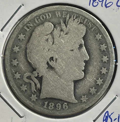 1896-O  Barber Half Dollar - FREE SHIPPING - P15-15 Cover