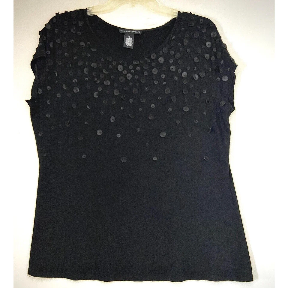 Grace Elements Black Leather TShirt Sz XL (sku200) - Image 1 of 4