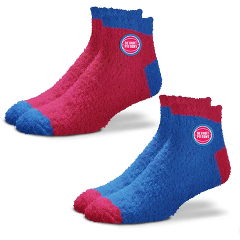 Women's For Bare Feet Detroit Pistons 2-Pack Team Sleep Soft Socks Cover