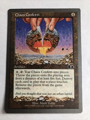 Chaos Confetti X1 Unglued NM Condition See Front/back Pics - Image 1 of 2