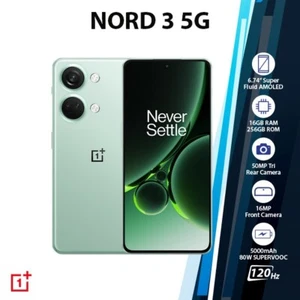 OnePlus Nord 3 5G Android Cell Phone (Green/16GB+256GB/Dual SIM/Global Ver.) - Afbeelding 1 van 6