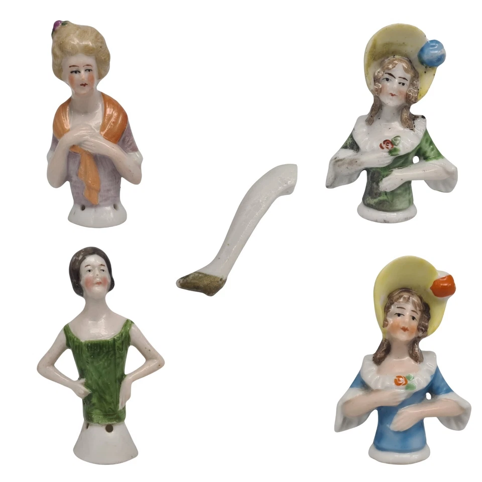Vintage Porcelain Half Dolls for Pin Cushions Sewing Accessory - Select Style - Image 1 of 1