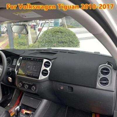 Black Leather Dashboard Cover Mat Dash Pad For Volkswagen Tiguan 2010-2017 - Image 1 of 2