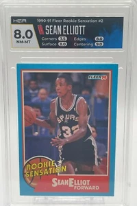 1990-91 Fleer Rookie Sensation #2 Sean Elliott HGA 8.5 NM-MT+ San Antonio Spurs - Picture 1 of 2