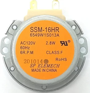 Authorized OEM Part SSM-16HR 6549W1S013A (6549W1S013K) Microwave Turntable Motor - Picture 1 of 12