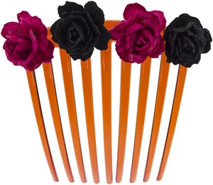 Vintage YLVA Floral ROSAS Flores Retro Pin Up Años 50 PEINE DE PELO Rockabilly - Imagen 1 de 3