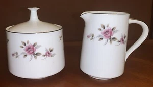 Noritake #6661 MAY PATTERN Sugar w/lid & Creamer~Platinum Highlights - Picture 1 of 12