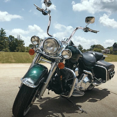 For Harley Electra Glide 1200 FLST FXS 12" Rise Handlebar 1-1/4'' Ape Hanger - Image 1 of 4