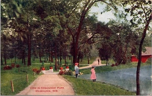 1910 Milwaukee WIS. Kosciusko Park Postcard - Picture 1 of 2