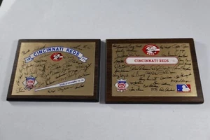Cincinnati Reds 1977 & 1978 Team Autographed Mini Plaques Vintage Facsimile* - Picture 1 of 3