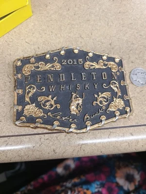 2015 PENDLETON WHISKEY BELT BUCKLE Montana Silversmiths #1087 - Image 1 of 2