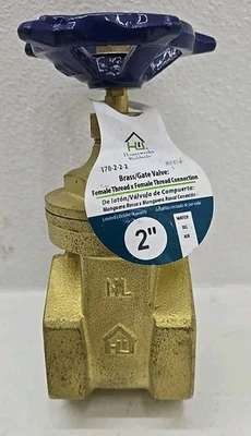 Homewerks 2" (170-2-2-2) válvula de porta de latão conexão de rosca fêmea/fêmea - Imagem 1 de 3