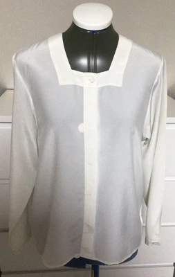 Blusa Camisa Top Damas NEXT Crema Años 90, Talla S o 10, Manga Larga, Cuello Cuadrado Foto 1 de 4