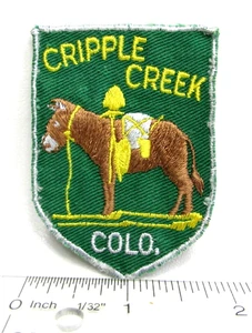 Vintage Cripple Creek Colorado Jacke Patch Prospector Mule Donkey Burro - Bild 1 von 3
