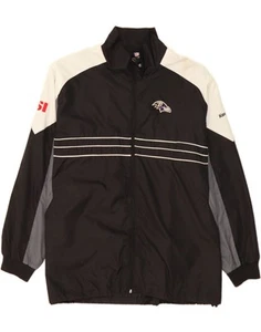 REEBOK Mens Baltimore Ravens Rain Jacket UK 44 2XL Black Colourblock BO02 - Picture 1 of 4