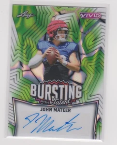 2025 Leaf Vivid Green Lava John Mateer #3/8 Auto Autograph Oklahoma Sooners - Picture 1 of 2