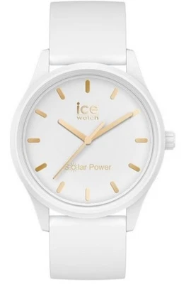Ice-Watch ICE 020301 solar power white gold Medium Damenuhr Silikon weiß Neu - Bild 1 von 2