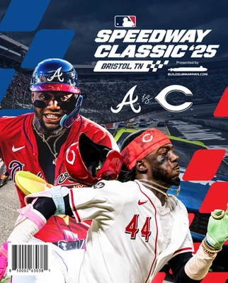 2025 BRISTOL SPEEDWAY CLASSIC PROGRAM ATLANTA BRAVES CINCINNATI REDS SHIPS NOW!! - Image 1 of 4