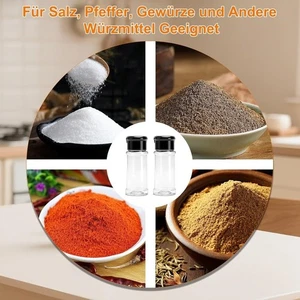 6pcs 100ml PET Spice Jars with Flip Top Lid and Labels for Kitchen Seasoning - Picture 1 of 5