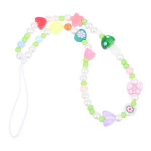  Contrast Color Beaded Lanyard Miss Mobile Pendant Cell Phone Charm Strap - Photo 1 sur 60