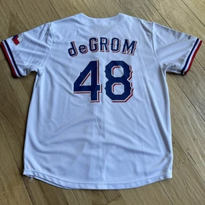 Maglia Texas Rangers taglia media bianca MLB Baseball deGrom 48 Nolan Ryan Beef SGA - Foto 1 di 10