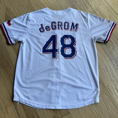 Texas Rangers Jersey Sz Medium White MLB Baseball deGrom 48 Nolan Ryan Beef SGA - Image 1 of 4
