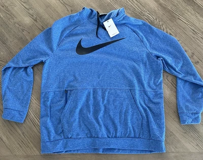 Sudadera con Capucha Nike Therma-Fit Para Hombre XL Azul Grande Swoosh Logo CU6238-481 $55 NUEVA CON ETIQUETAS Foto 1 de 4