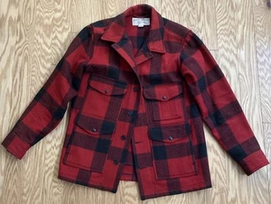 Filson Mackinaw Wool Cruiser Jacket, Size Medium, Buffalo Red/Black Plaid - Picture 1 of 13