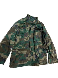 usmc hot weather coat, woodland, usmc stencil on pocket, used small short 1981 - Picture 1 of 5