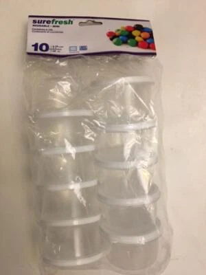 10 pcs Sure Fresh mini storage round containers with lid Portion Control 2.3 oz - Image 1 of 2