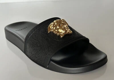 Versace Gold Medusa Head Slides Sandals Black 8 US (38 Euro) Italy NIB $450 - Image 1 of 4