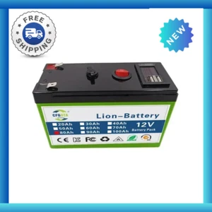 NEW 12V 100AH RECHARGABLE BATTERY RV BMS Lifepo4 BEST Portable Solar Energy EV - Picture 1 of 18