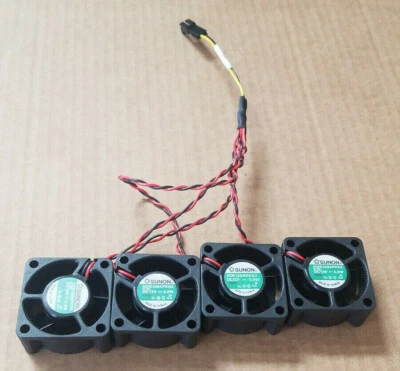 (4) SUNON KDE1204PKS2 Custom 4-to-1 2-pin - 40mm flange mount - 6000RPM 12VDC - Image 1 of 4