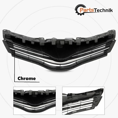 Front Bumper Upper Grille Grill Textured For Toyota Yaris Hatchback 2012-2014 - Imagem 1 de 4