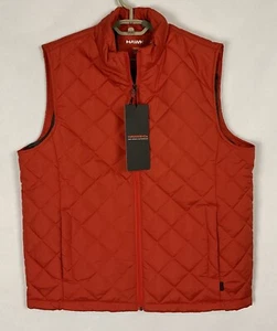 Hawke & Co NWT Mens Diamond Quilted Vest Jacket Large L Orange Performance New - Picture 1 of 11