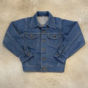 True Vintage 80s Dickies Button Up Denim Jacket Size Youth 14 Work Wear 1980s - Picture 1 of 19