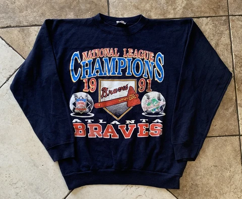 Atlanta Braves National League Champions Crewneck Sweatshirt Baseball NH465 Cover