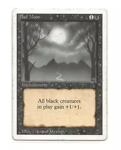 BAD MOON Magic REVISED English VG / MP Luna Maligna MTG - Imagen 1 de 1