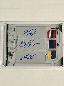 2021 Triple Threads Mike Trout Bryce Harper Christian Yelich Auto Patch 1/1 - Picture 1 of 3