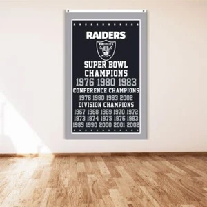 Oakland Raiders 3x5 ft Flag Las Vegas Football Wall Decor Man Cave Banner - Picture 1 of 1
