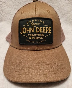 John Deere Tractores Arados Illinois Marrón Malla Espalda Snapback Gorra OS Adulto - Imagen 1 de 6