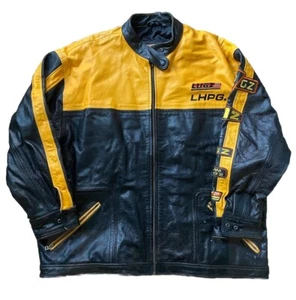 Vtg 90s Lugz sport Leather Jacket XL hip hop Rap streetwear AZ 1996 pelle pelle - Picture 1 of 12