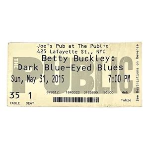 Betty Buckley 2015 Off Broadway Ticket Stub NYC Public Theater Joes Pub Cabaret - Picture 1 of 1