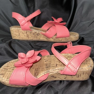 Sandalias de cuña alpargata flor coral Gymboree Outlet talla niñas 1,5 jóvenes usadas en excelente estado Foto 1 de 4