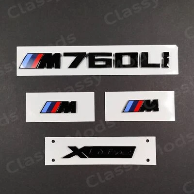 Juego de insignias negras brillantes M760Li xDrive para emblema BMW M Power Foto 1 de 4