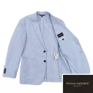Traje Blazer Banana Republic 100% Lino 38S Delgado, Sin Estructura, 2 Botones - Imagen 1 de 17